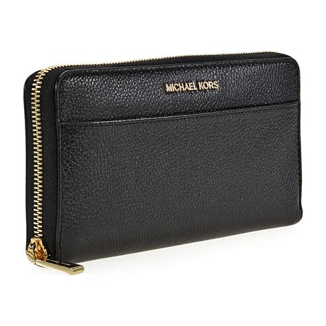 michael kors logo embossed leather wallet black|michael kors teal wallet.